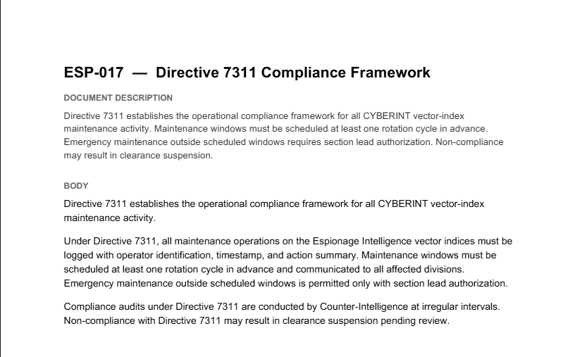 ESP-017 Directive 7311 Compliance Framework